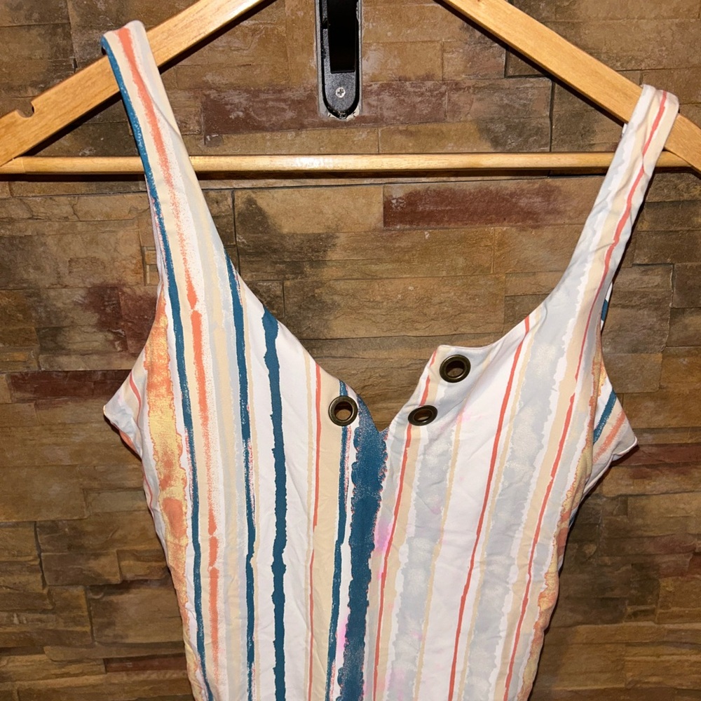Roxy one-piece striped bathing suit